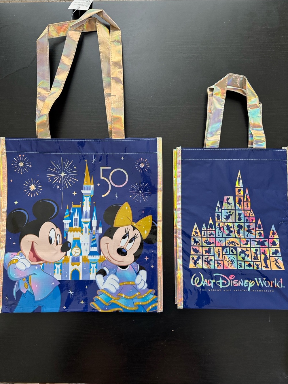Disney Parks WDW 50th Magical Celebration Medium & Small Reusable Tote Bag New - Picture 2 of 8